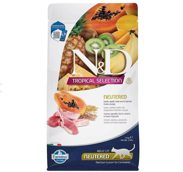 N&D Tropical Selection Kuzu Etli 1.5 kg Kısırlaştırılmış Yetişkin Kedi Maması