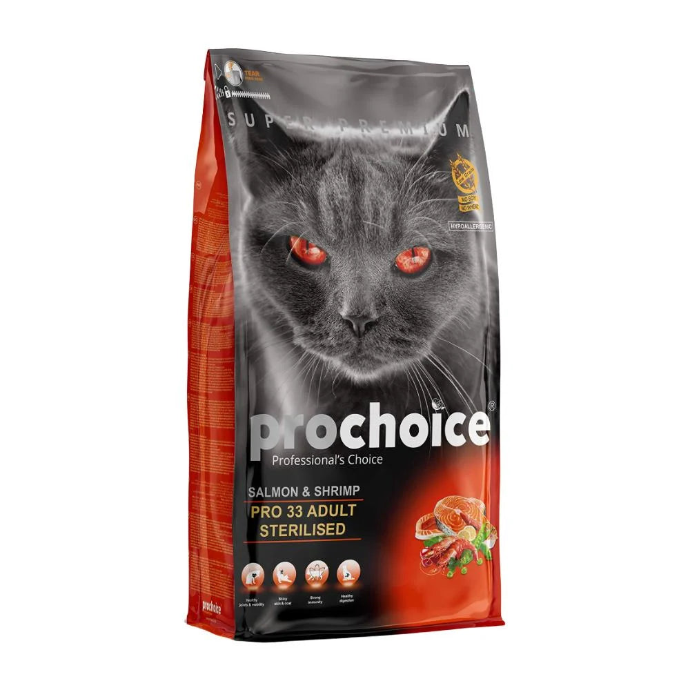 Prochoice Pro 33 Sterilised Somon ve Karidesli Yetişkin Kedi Maması 15 kg