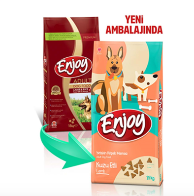 Enjoy Kuzu Etli Ve Pirinçli Yetişkin Köpek Maması 15 Kg