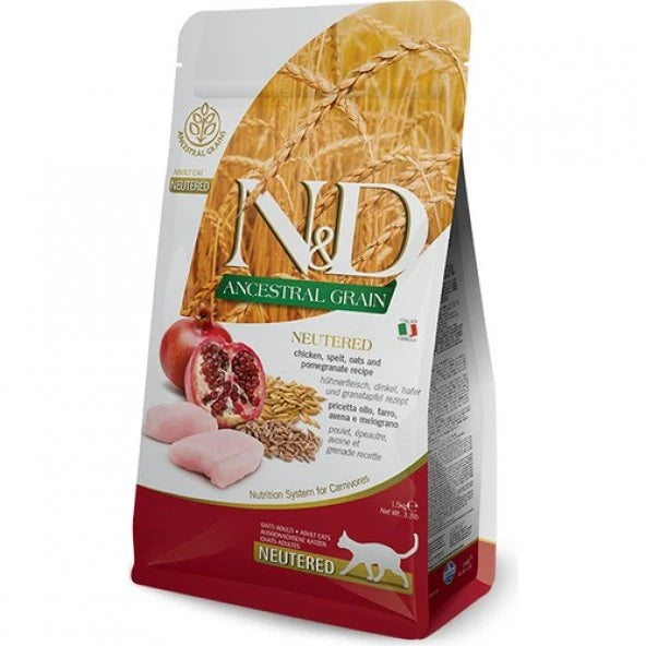 N&D Prime Tahılsız Tavuklu ve Narlı Kısırlaştırılmış Yetişkin Kedi Maması 10 kg