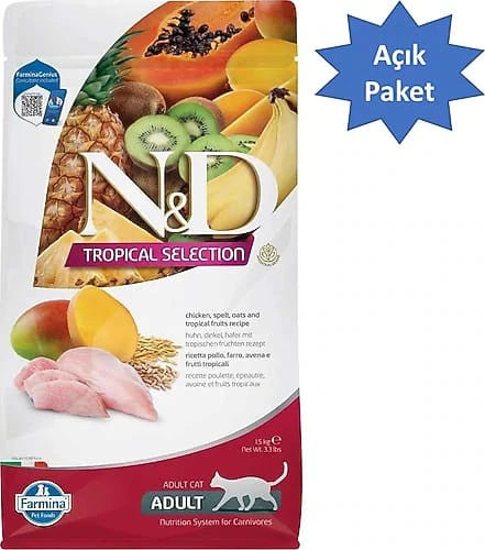 N&D Tropical Selection Tavuk Etli Yetişkin Kedi Maması 1.5 kg