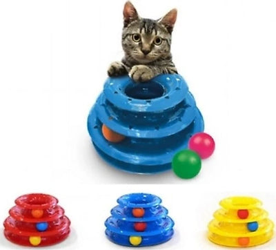 Tower Of Tracks Toplu Yuvarlak Kedi Oyuncagi Kedi Eglencesi 3 Katli Oyuncak