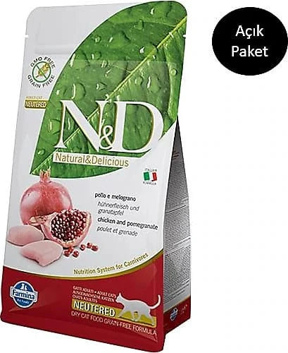 N&D Prime Tahılsız Tavuklu ve Narlı Kısırlaştırılmış Yetişkin Kedi Maması 3 kg