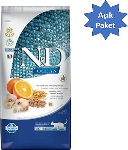 N&D Ocean Düşük Tahıllı Morina Balıklı ve Portakallı Yetişkin Kedi Maması 5 kg