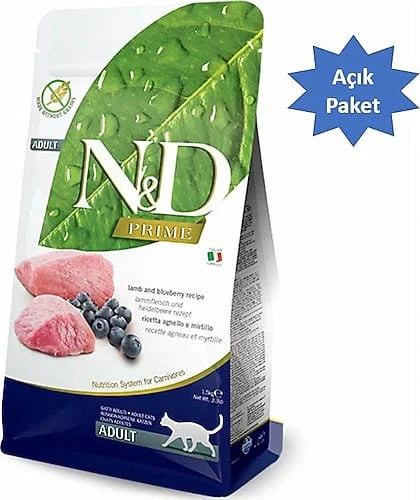 N&D Tahılsız Kuzu Etli ve Yaban Mersinli Yetişkin Kedi Maması 4 kg