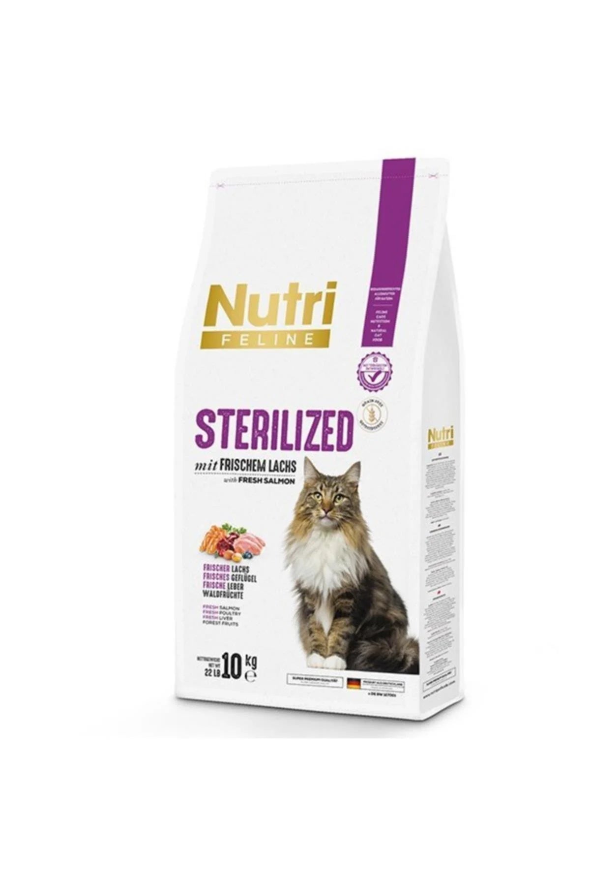 Nutri Feline Sterilised Kısırlaştırılmış Somonlu Yetişkin Kedi Maması 10 kg