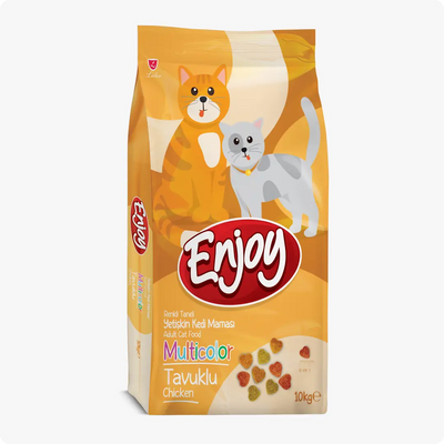 Enjoy Multicolor Renkli Tavuklu Yetişkin Kedi Maması 10 Kg