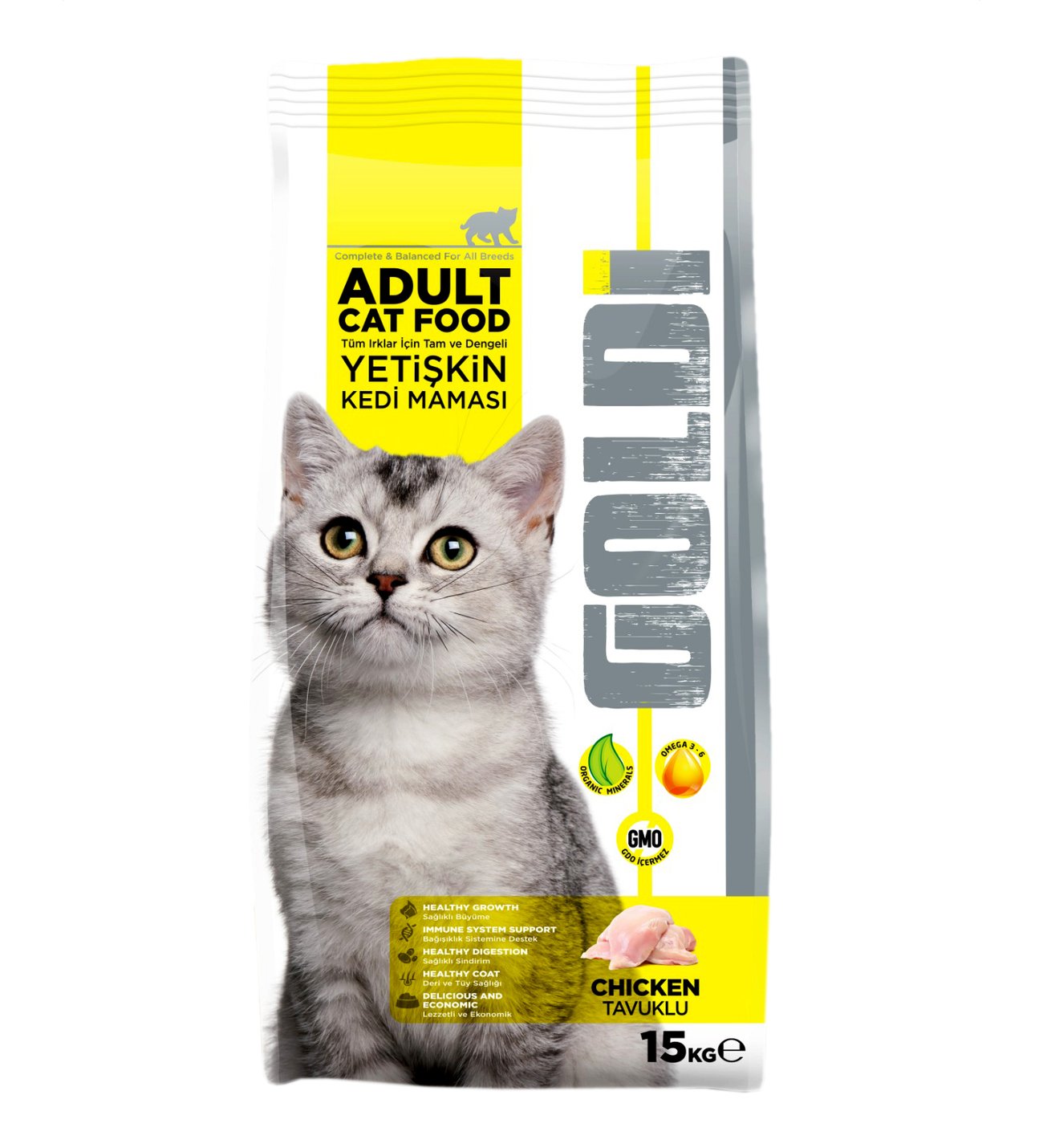 Goldi Tavuklu 15 kg Yetişkin Kedi Maması