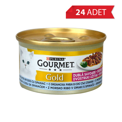 Gourmet Gold Parça Etli Okyanus Balığı ve Sebzeli Kedi 85 gr 24 adet