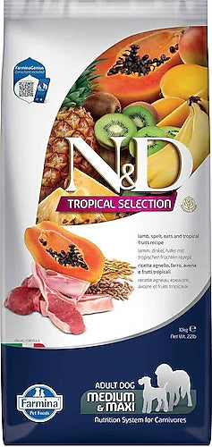N&D Tropical Selection Kuzu Etli 10 kg Orta ve Büyük Irk Yetişkin Köpek Maması