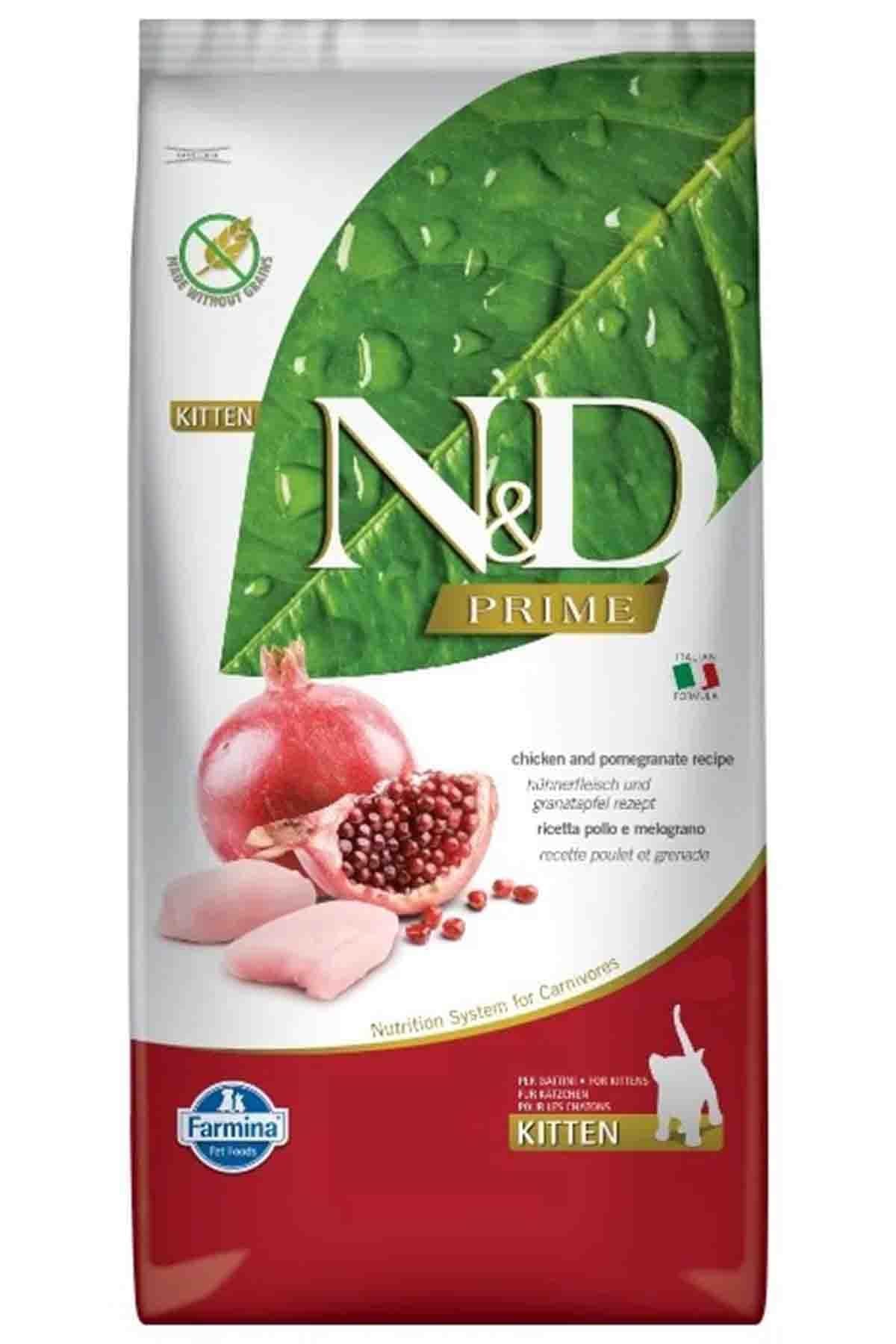 N&D Prime Kitten Tahılsız Tavuklu ve Narlı Yavru Kedi Maması 10 kg
